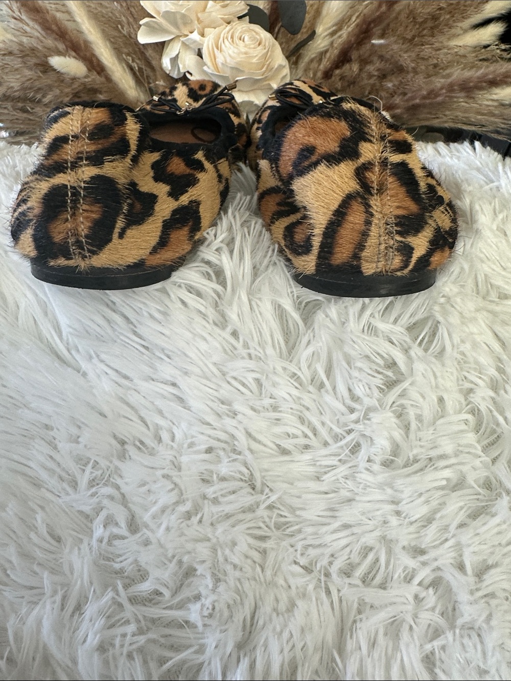 Sam Edelman Leopard-Print Felicia Ballet Flats in Tan and Black - Picture 4 of 8